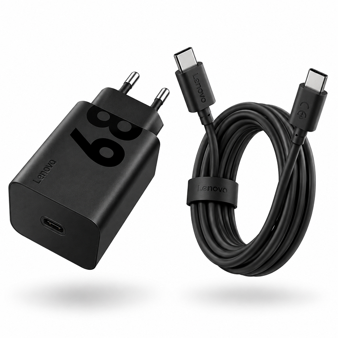 Lenovo 68W USB-C Adapter with Cable - Black, Image 2