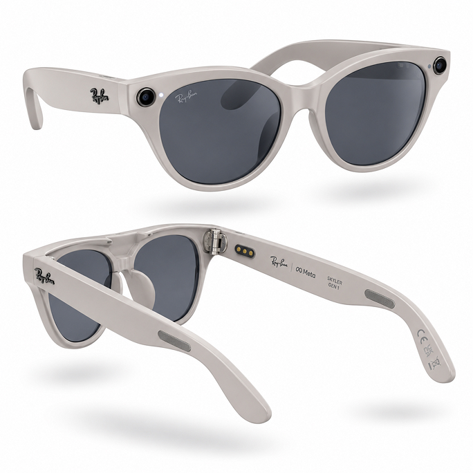 Ray-Ban Meta Skyler Gen1 AI Glasses - Shiny/Chalky Grey Transitions , Image 2