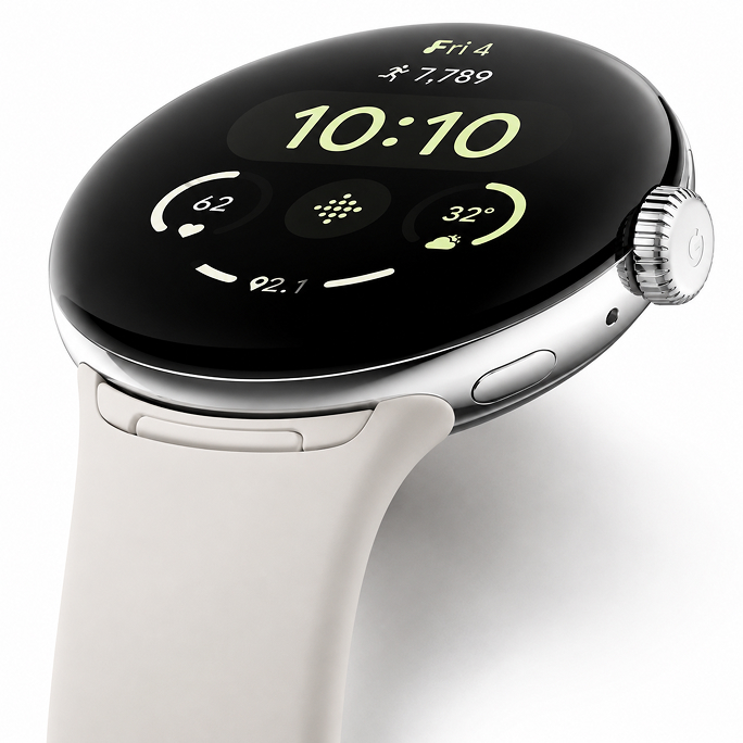 Watch Google Pixel Watch LTE 41mm Polished Silver Case with Sport Band - Chalk, 75€, Image 5 Watch Google Pixel Watch LTE 41mm Polished Silver Case with Sport Band - Chalk, Image 5