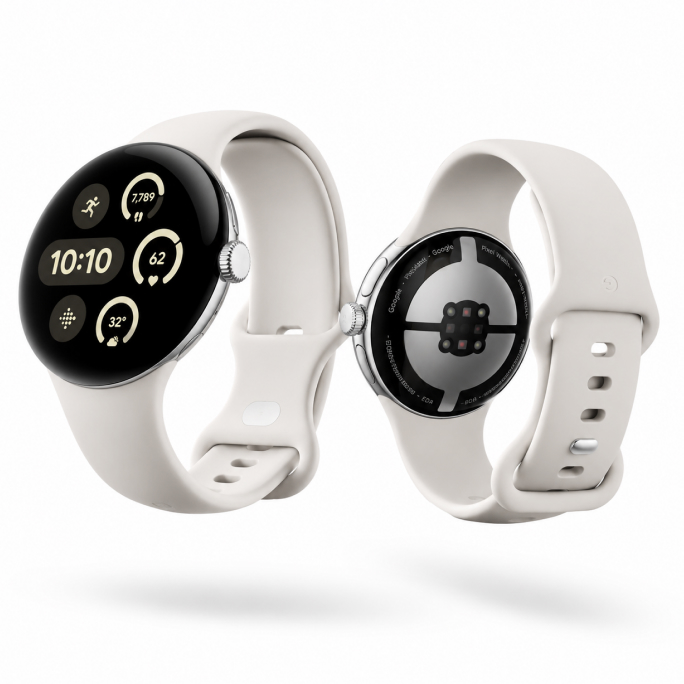 Watch Google Pixel Watch LTE 41mm Polished Silver Case with Sport Band - Chalk, 75€, Image 2 Watch Google Pixel Watch LTE 41mm Polished Silver Case with Sport Band - Chalk, Image 2