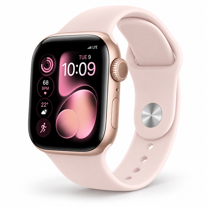 Watch Apple Watch Series 11 (2025) LTE 42mm Rose Gold Case with Light Blush Sport Band S/M - Rose Gold, Image 3