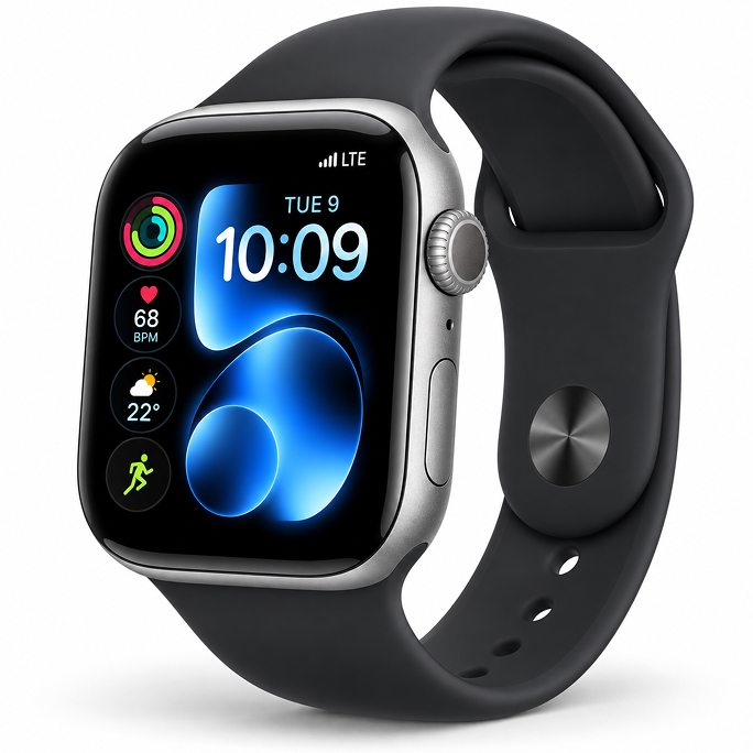 Watch Apple Watch Series 11 (2025) LTE 46mm Space Grey Aluminium Case with Black Sport Band M/L - Black, Image 3