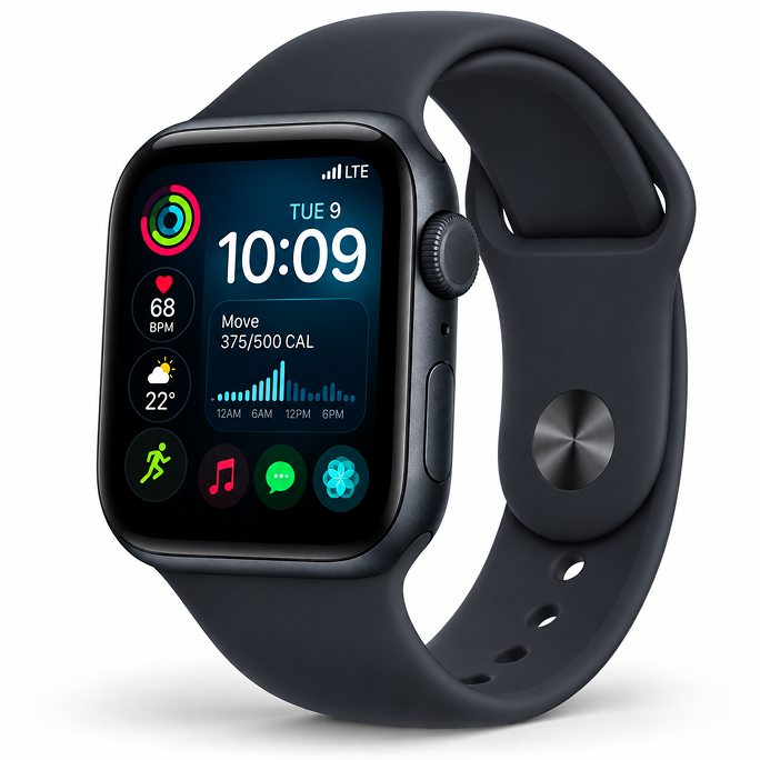 Watch Apple Watch SE 3 (2025) LTE 44mm Midnight Aluminium Case with Sport Band M/L - Midnight, 345€, Afbeelding 3 Watch Apple Watch SE 3 (2025) LTE 44mm Midnight Aluminium Case with Sport Band M/L - Midnight, Afbeelding 3