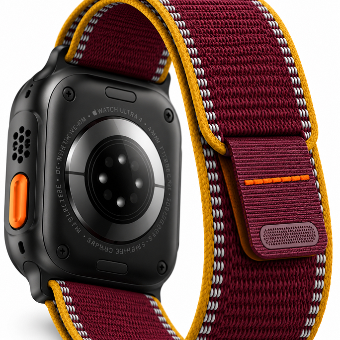 Watch Apple Watch Ultra 4 (2026) 5G 49mm Black Titanium Case with Burgundy Trail Loop S/M - Burgundy, Afbeelding 2