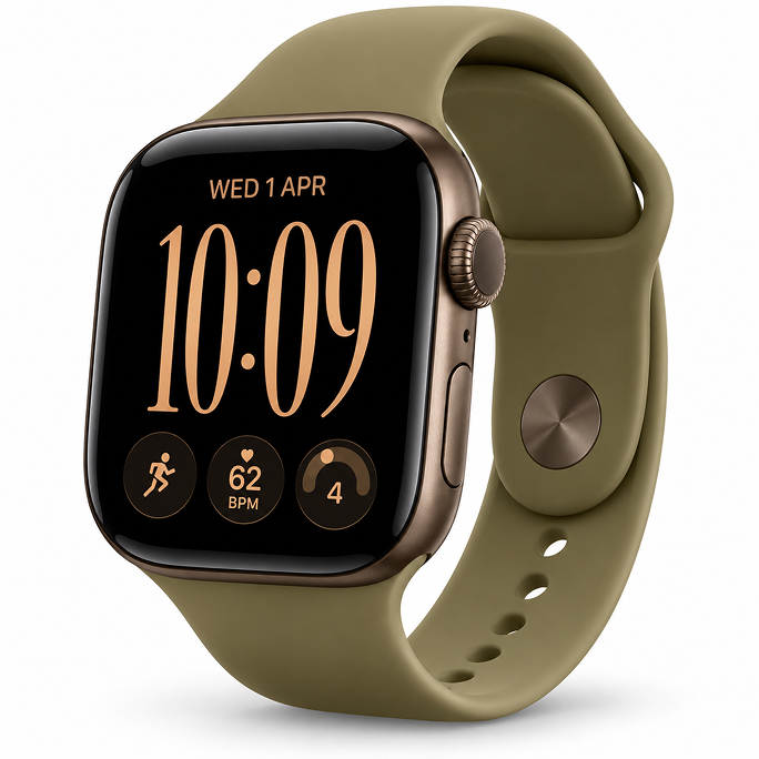 Watch Apple Watch Series 12 (2026) GPS 46mm Dark Bronze Aluminium Case with Olive Sport Band M/L - Dark Bronze, Image 4