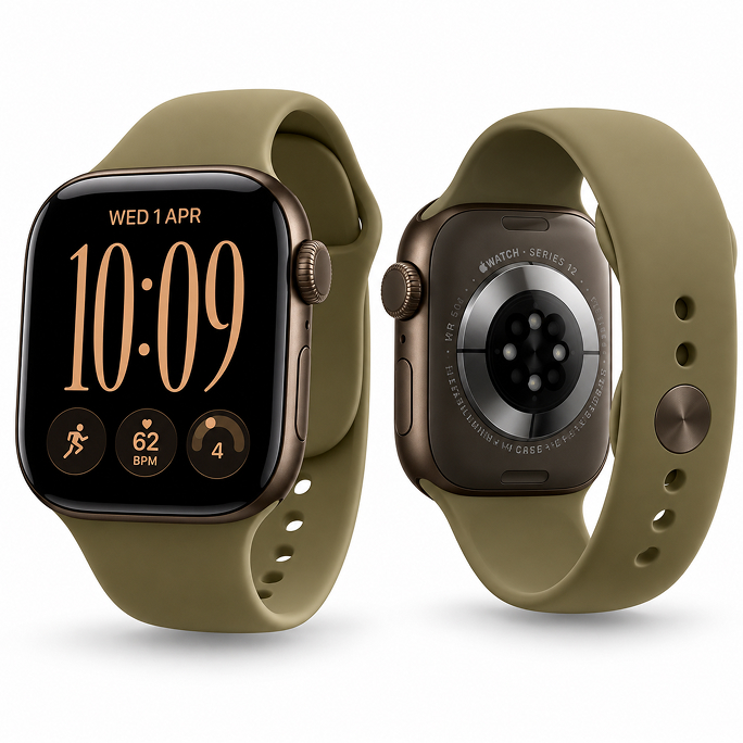Watch Apple Watch Series 12 (2026) GPS 46mm Dark Bronze Aluminium Case with Olive Sport Band M/L - Dark Bronze, Image 5