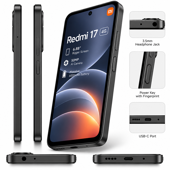 Xiaomi Redmi 17 4G Dual Sim 6GB RAM 256GB - Black, 225€, Afbeelding 4 Xiaomi Redmi 17 4G Dual Sim 6GB RAM 256GB - Black, Afbeelding 4