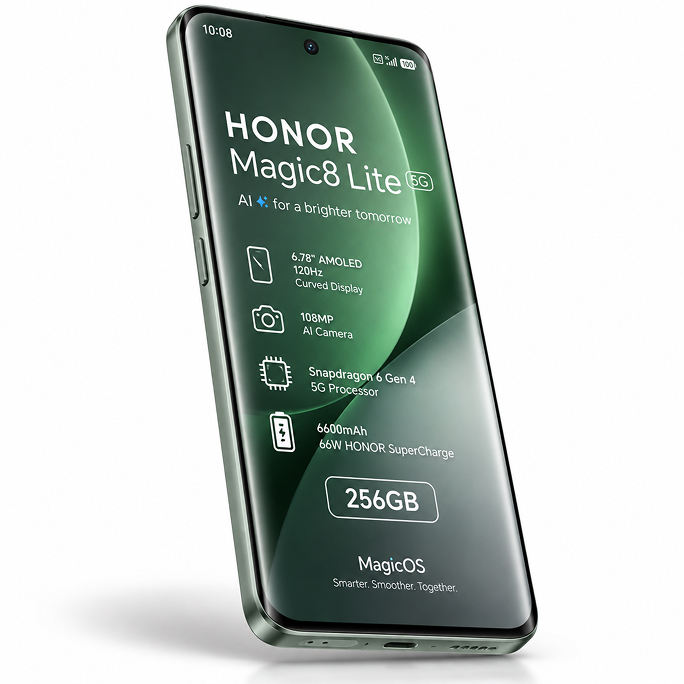 Honor Magic8 Lite 5G Dual Sim 8GB RAM 256GB - Forest Green, Image 3