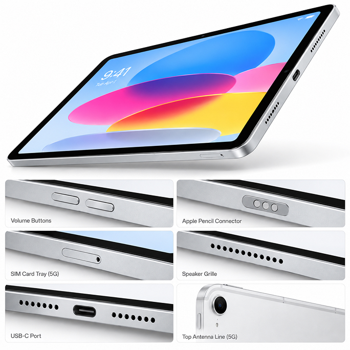 Tablet Apple iPad 10.9 11.Gen (2025) 128GB 5G - Silver, Image 4