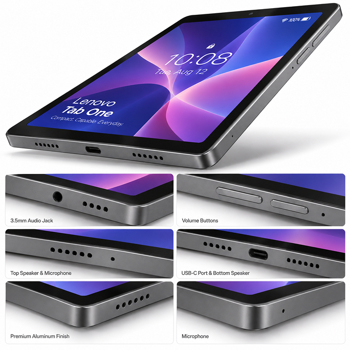 Tablet Lenovo Tab One 4GB RAM 128GB WiFi - Grey, Afbeelding 4