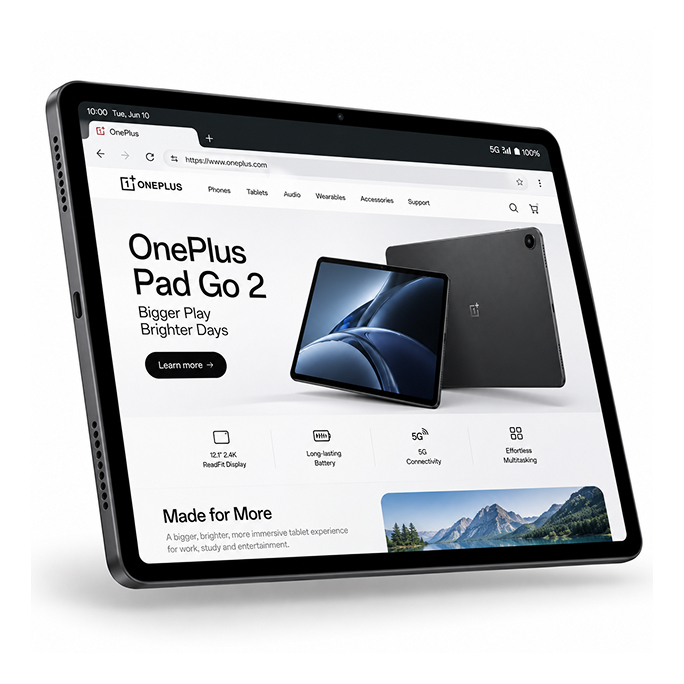 Tablet OnePlus Pad Go 2 12.1 8GB RAM 256GB 5G - Black, Image 3