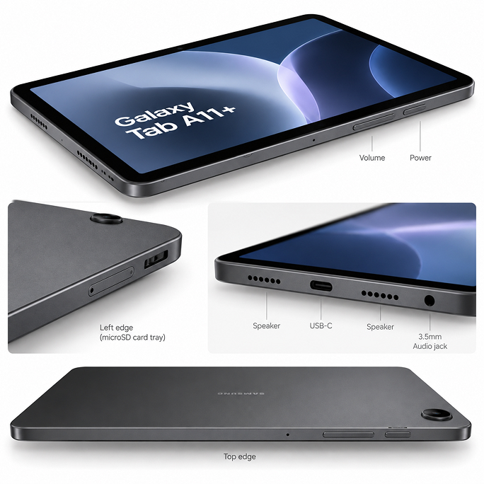 Tablet Samsung Galaxy Tab A11+ X230 11.0 WiFi 6GB RAM 128GB - Grey, Afbeelding 4
