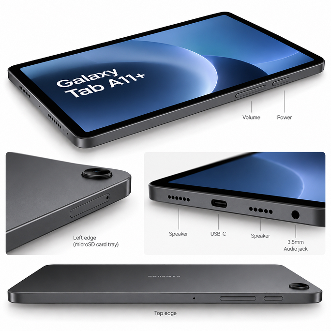 Tablet Samsung Galaxy Tab A11+ X230 11.0 WiFi 8GB RAM 256GB - Grey, Image 4