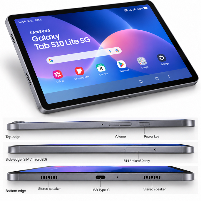 Tablet Samsung Galaxy Tab S10 Lite X406 5G 10.9 6GB RAM 128GB - Grey, Image 4