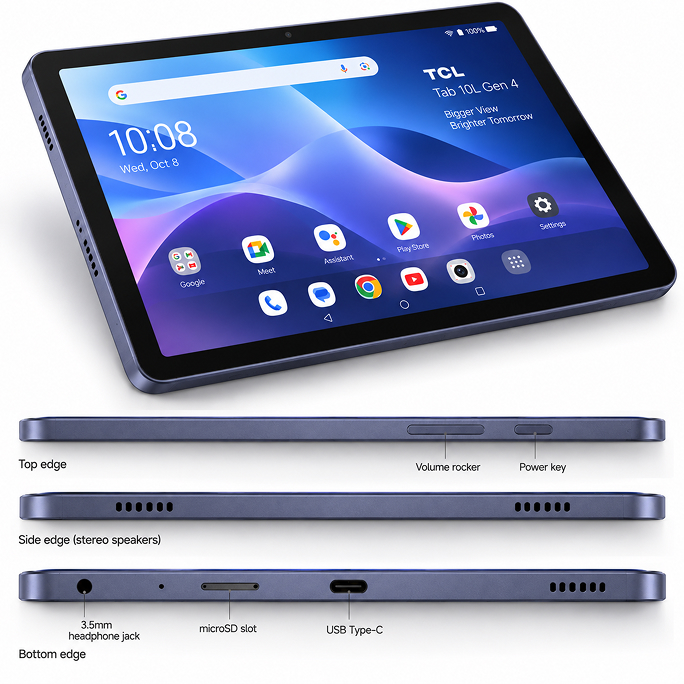 Tablet TCL Tab 10L 4.Gen 4GB 128GB WiFi - Future Dusk, Afbeelding 4