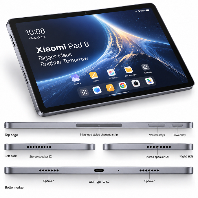 Tablet Xiaomi Pad 8 11.2 8GB RAM 128GB WiFi - Grey, Afbeelding 4