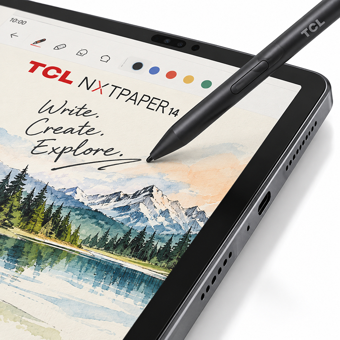 TCL NxtPaper 14 14.3 WiFi 8GB RAM 256GB Flip Case + T-Pen - Grey, Afbeelding 2