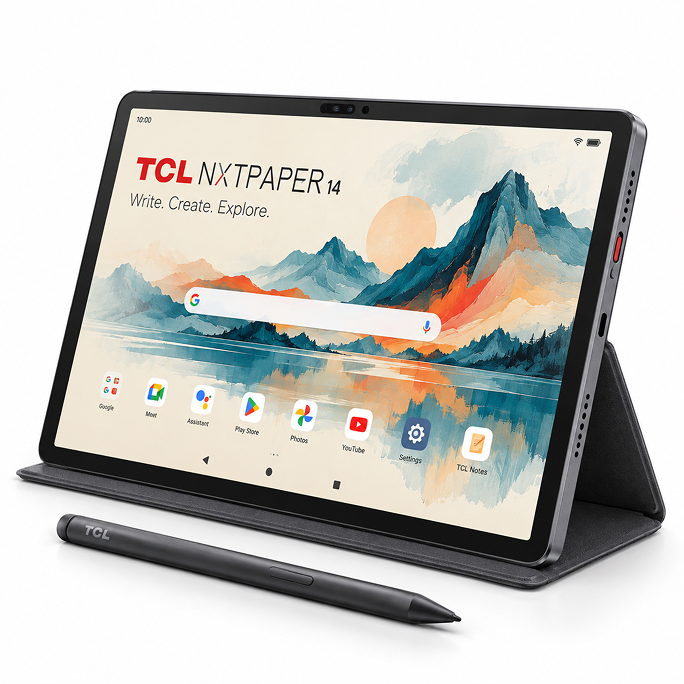 TCL NxtPaper 14 14.3 WiFi 8GB RAM 256GB Flip Case + T-Pen - Grey, Afbeelding 4
