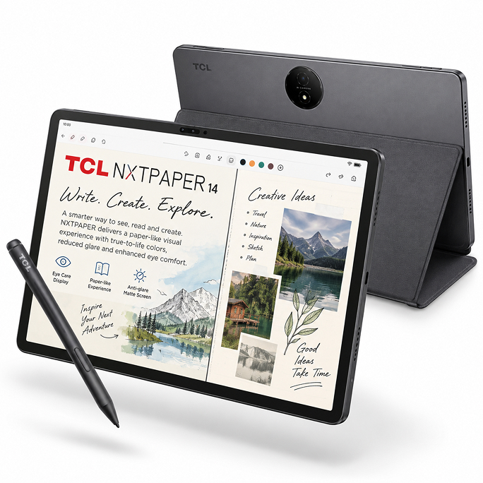 TCL NxtPaper 14 14.3 WiFi 8GB RAM 256GB Flip Case + T-Pen - Grey, Afbeelding 5