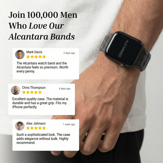 Alcantara Apple Watch Band - Space Grey - 42/44/45/46mm & Ultra (49mm), Image 4