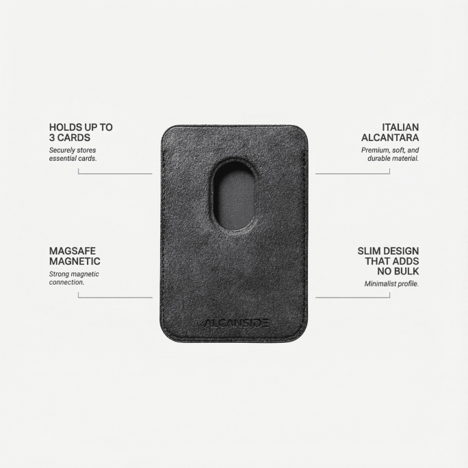 Alcantara MagSafe Wallet - Space Grey, Image 4