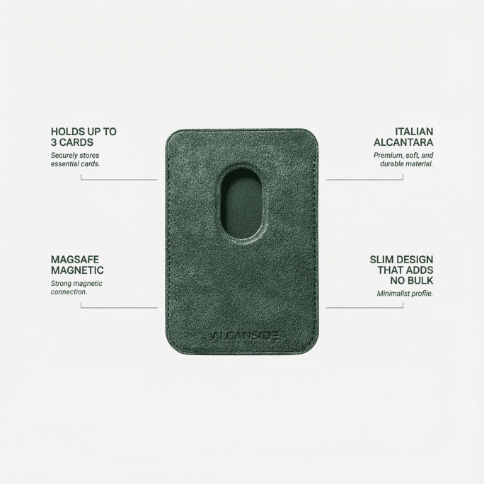 Alcantara MagSafe Wallet - Midnight Green, Image 4