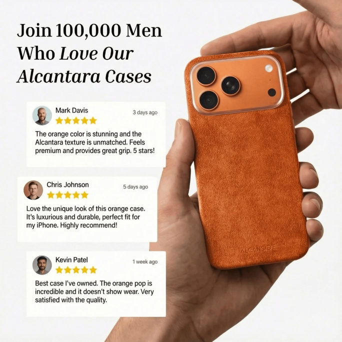 iPhone Alcantara Case - Orange, 69€, Image 4 iPhone Alcantara Case - Orange, Image 4