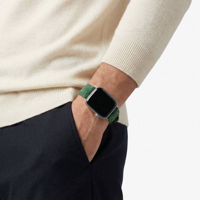 Alcantara Apple Watch Band With Buckle - Midnight Green - 38/40/41/42mm, Afbeelding 3