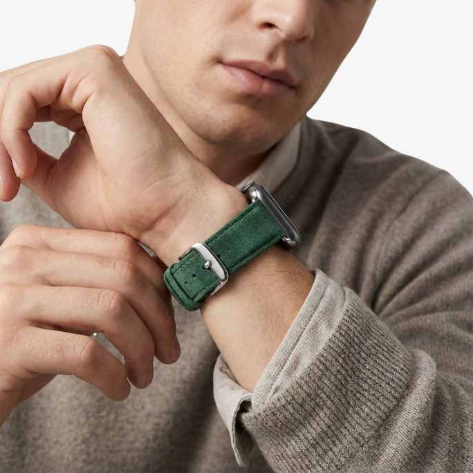 Alcantara Apple Watch Band With Buckle - Midnight Green - 38/40/41/42mm, Afbeelding 5
