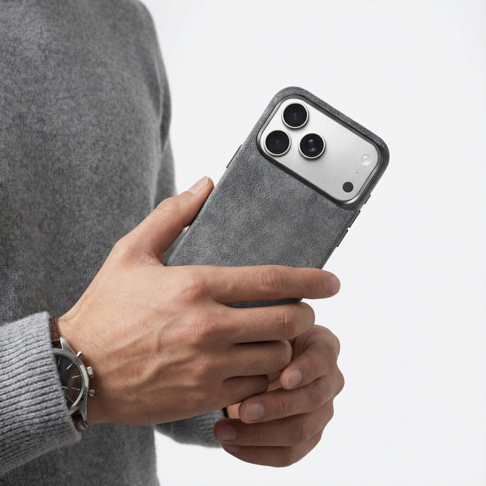 iPhone Alcantara Case - Nardo Gray, Image 4