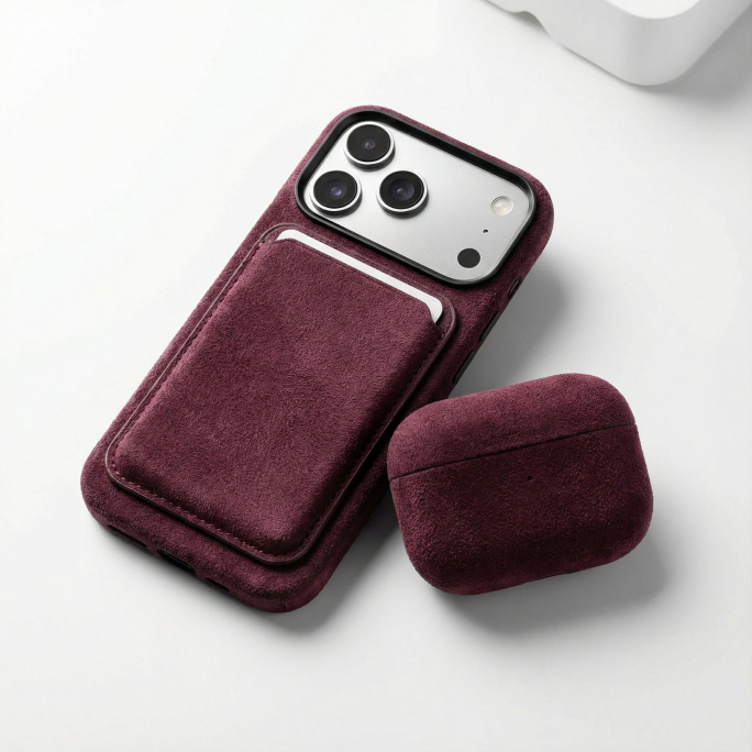 iPhone Alcantara Case - Wine Red, Afbeelding 6