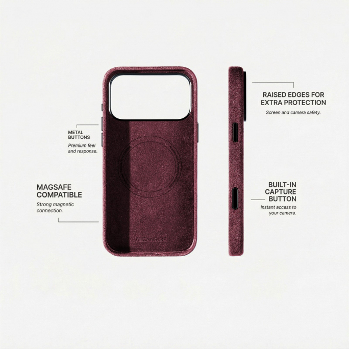 iPhone Alcantara Case - Wine Red, Afbeelding 7