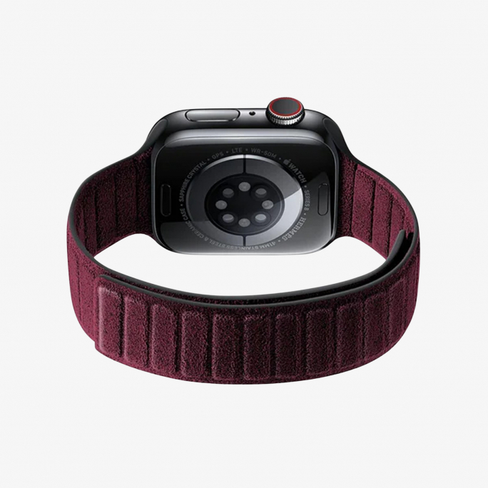 Alcantara Apple Watch Band - Wine Red - 38/40/41/42mm, Image 6