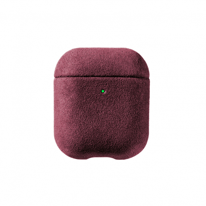 AirPods 1/2 Gen Alcantara Case - Wine Red, Image 1