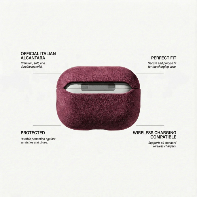 AirPods Pro Alcantara Case - Wine Red, Image 5