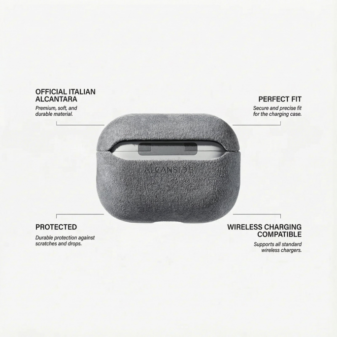 AirPods Pro Alcantara Case - Nardo Gray, Image 5