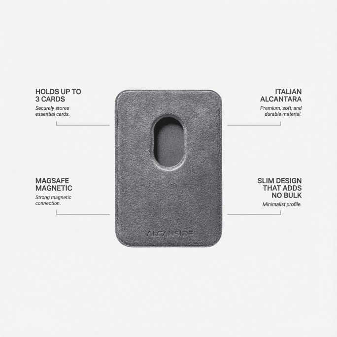 Alcantara MagSafe Wallet - Nardo Gray, Image 4