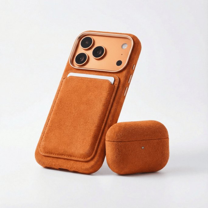 Alcantara MagSafe Wallet - Orange, 40€, Image 3 Alcantara MagSafe Wallet - Orange, Image 3