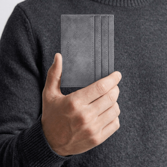 Alcantara Card Wallet - Nardo Gray, Image 3