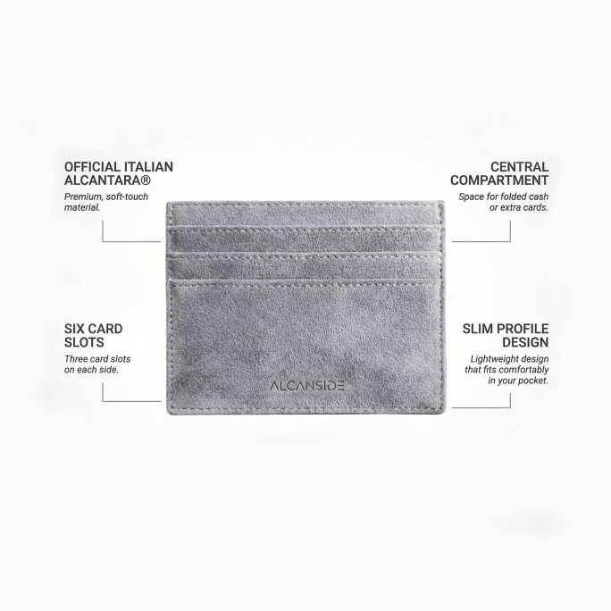 Alcantara Card Wallet - Nardo Gray, Image 5