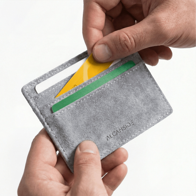 Alcantara Card Wallet - Nardo Gray, Image 6