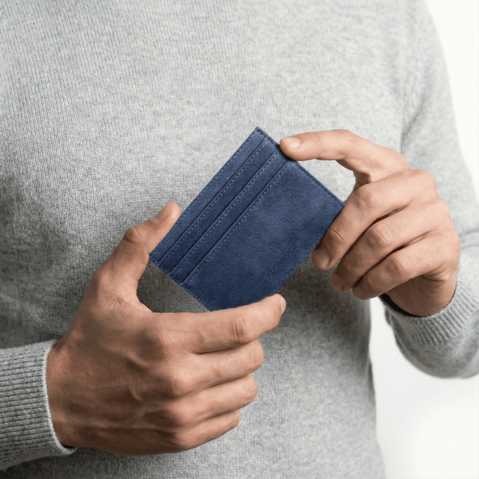 Alcantara Card Wallet - Ocean Blue, Image 3