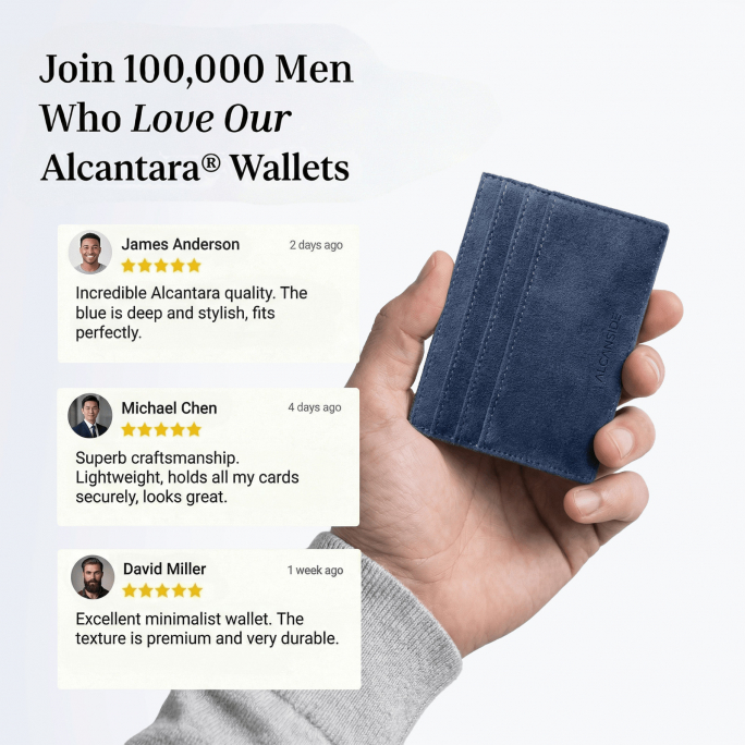 Alcantara Card Wallet - Ocean Blue, Image 4
