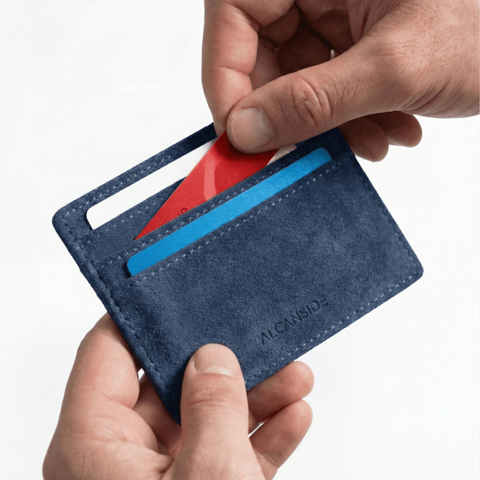 Alcantara Card Wallet - Ocean Blue, Image 6