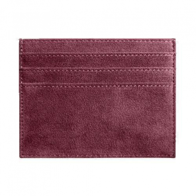 Alcantara Card Wallet - Wine Red, Image 1