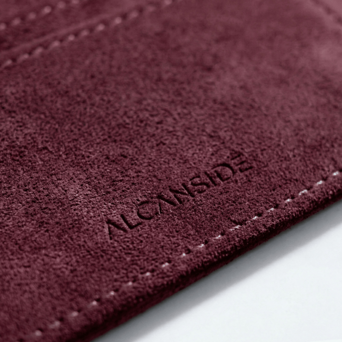 Alcantara Card Wallet - Wine Red, Image 7
