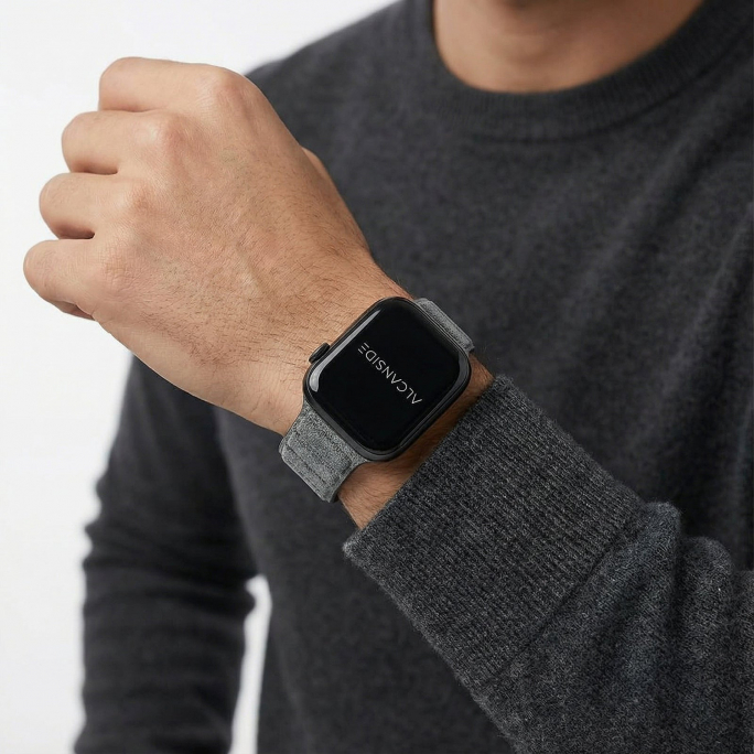 Alcantara Apple Watch Band - Nardo Gray - 38/40/41/42mm, Image 5