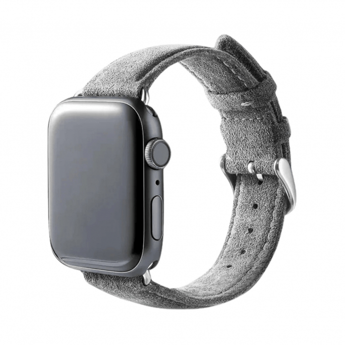 Alcantara Apple Watch Band With Buckle - Nardo Gray - 42/44/45/46mm & Ultra (49mm), Afbeelding 1