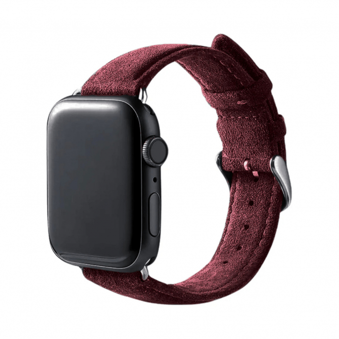 Alcantara Apple Watch Band With Buckle - Wine Red - 42/44/45/46mm & Ultra (49mm), 50€, Image 1 Alcantara Apple Watch Band With Buckle - Wine Red - 42/44/45/46mm & Ultra (49mm), Image 1
