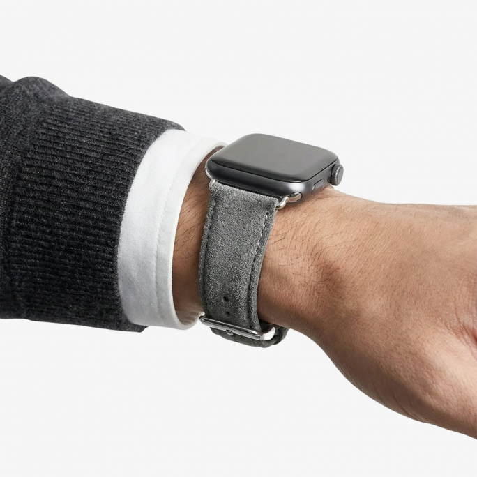 Alcantara Apple Watch Band With Buckle - Nardo Gray - 38/40/41/42mm, Image 3